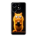 Дизайнерский силиконовый с усиленными углами чехол для Tecno Spark 10 Смешной кот