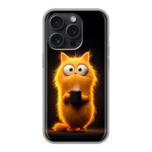Дизайнерский силиконовый чехол для Iphone 15 Pro Смешной кот