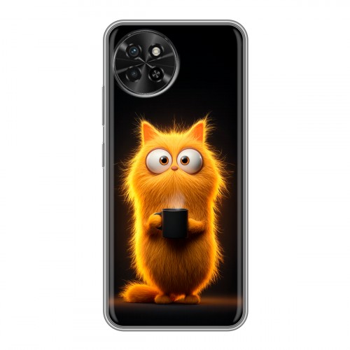 Дизайнерский силиконовый чехол для Itel S23 Смешной кот
