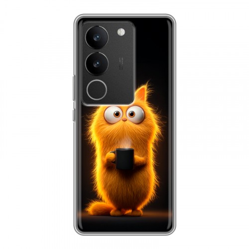 Дизайнерский силиконовый с усиленными углами чехол для Vivo V29 Смешной кот