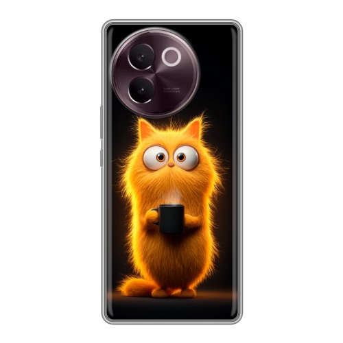 Дизайнерский силиконовый чехол для Vivo V30e Смешной кот