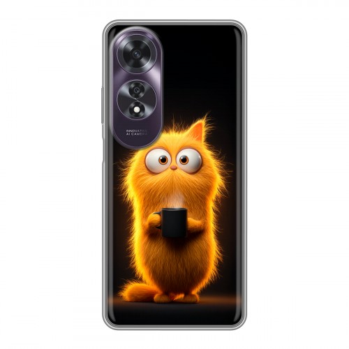 Дизайнерский силиконовый чехол для OPPO A60 Смешной кот