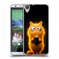 Дизайнерский силиконовый чехол для HTC Desire 820 Смешной кот