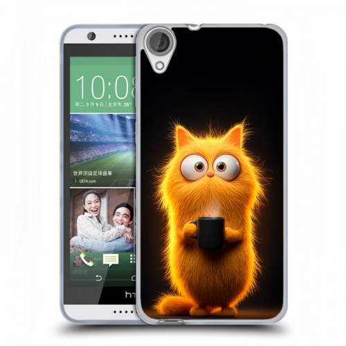 Дизайнерский силиконовый чехол для HTC Desire 820 Смешной кот