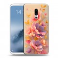 Полупрозрачный дизайнерский пластиковый чехол для Meizu 16th Plus Цветы и бабочки