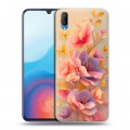 Полупрозрачный дизайнерский пластиковый чехол для Vivo V11 Цветы и бабочки