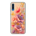 Полупрозрачный дизайнерский пластиковый чехол для Samsung Galaxy A50 Цветы и бабочки
