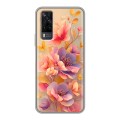 Полупрозрачный дизайнерский пластиковый чехол для Vivo Y31 Цветы и бабочки