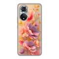 Полупрозрачный дизайнерский силиконовый чехол для Huawei Honor 50 Цветы и бабочки