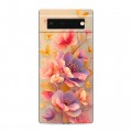 Полупрозрачный дизайнерский силиконовый чехол для Google Pixel 6 Цветы и бабочки