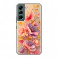 Полупрозрачный дизайнерский пластиковый чехол для Samsung Galaxy S22 Цветы и бабочки