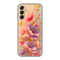 Полупрозрачный дизайнерский пластиковый чехол для Samsung Galaxy A14 Цветы и бабочки