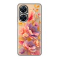 Полупрозрачный дизайнерский пластиковый чехол для Huawei Nova 11i Цветы и бабочки