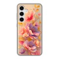 Полупрозрачный дизайнерский пластиковый чехол для Samsung Galaxy S24 Цветы и бабочки