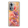 Полупрозрачный дизайнерский пластиковый чехол для OPPO Reno 11 Цветы и бабочки