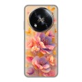 Полупрозрачный дизайнерский пластиковый чехол для Itel RS4 Цветы и бабочки