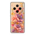 Полупрозрачный дизайнерский пластиковый чехол для Vivo X100 Цветы и бабочки