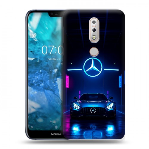 Дизайнерский пластиковый чехол для Nokia 7.1 Mercedes Мерседес