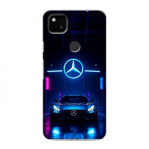 Дизайнерский пластиковый чехол для Google Pixel 4a Mercedes Мерседес