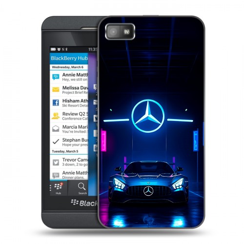 Дизайнерский пластиковый чехол для BlackBerry Z10 Mercedes Мерседес