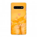 Дизайнерский силиконовый с усиленными углами чехол для Samsung Galaxy S10 Милые котята
