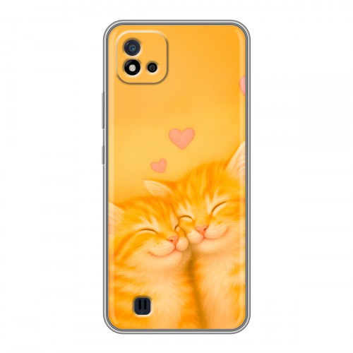 Дизайнерский силиконовый чехол для Realme C20 Милые котята