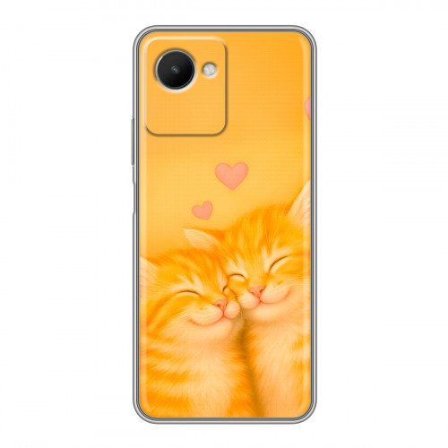 Дизайнерский силиконовый чехол для Realme C30s Милые котята
