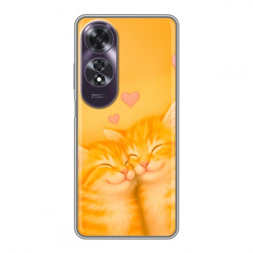 Дизайнерский силиконовый чехол для OPPO A60 Милые котята