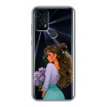 Полупрозрачный дизайнерский пластиковый чехол для TCL 20B девушка цветы