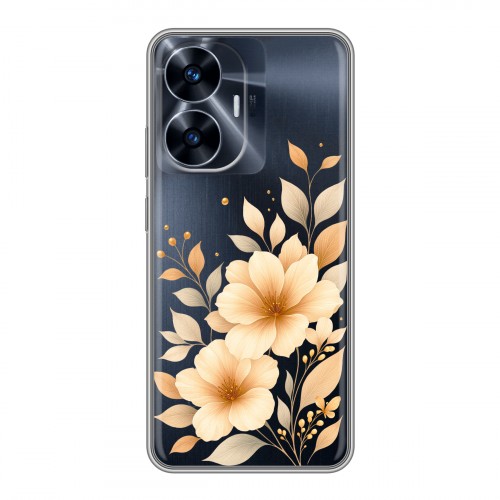 Полупрозрачный дизайнерский силиконовый чехол для Realme C55 для девушки