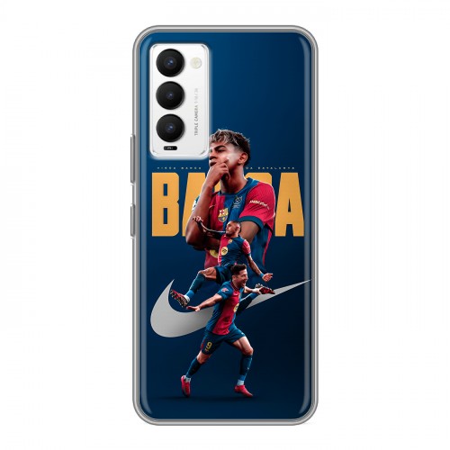 Дизайнерский силиконовый с усиленными углами чехол для Tecno Camon 18 Барселона Barca Yamal 