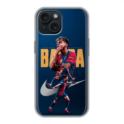 Дизайнерский силиконовый чехол для Iphone 15 Барселона Barca Yamal 