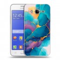 Дизайнерский пластиковый чехол для Samsung Galaxy J7 Мрамор блестки