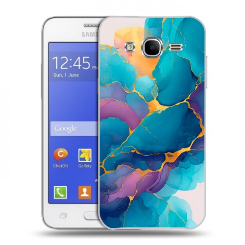 Дизайнерский пластиковый чехол для Samsung Galaxy J7 Мрамор блестки