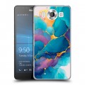 Дизайнерский пластиковый чехол для Microsoft Lumia 950 Мрамор блестки