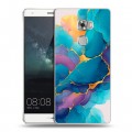 Дизайнерский пластиковый чехол для Huawei Mate S Мрамор блестки
