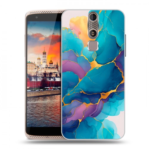 Дизайнерский пластиковый чехол для ZTE Axon Mini Мрамор блестки
