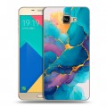 Дизайнерский силиконовый чехол для Samsung Galaxy A9 Мрамор блестки