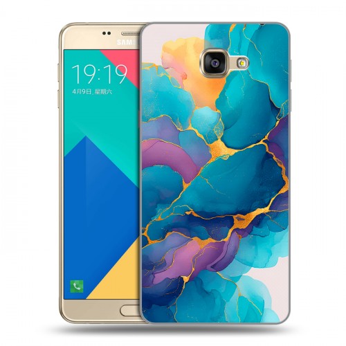 Дизайнерский силиконовый чехол для Samsung Galaxy A9 Мрамор блестки