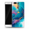 Дизайнерский пластиковый чехол для Huawei P9 Plus Мрамор блестки