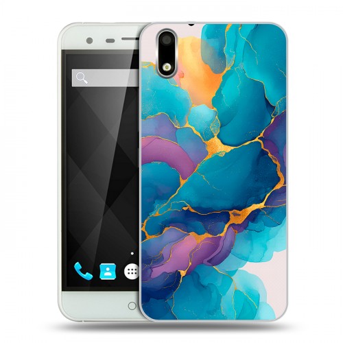 Дизайнерский пластиковый чехол для Ulefone Paris Мрамор блестки