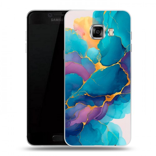 Дизайнерский пластиковый чехол для Samsung Galaxy C5 Мрамор блестки