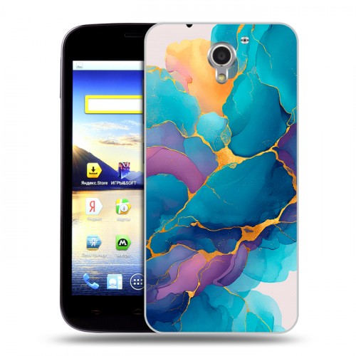 Дизайнерский пластиковый чехол для ZTE Blade A510 Мрамор блестки