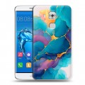 Дизайнерский пластиковый чехол для Huawei Nova Plus Мрамор блестки