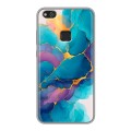 Дизайнерский силиконовый чехол для Huawei P10 Lite Мрамор блестки