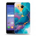 Дизайнерский пластиковый чехол для Huawei Y3 (2017) Мрамор блестки