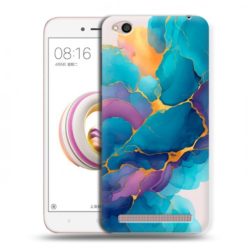 Дизайнерский пластиковый чехол для Xiaomi RedMi 5A Мрамор блестки
