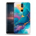 Дизайнерский силиконовый чехол для Nokia 8 Sirocco Мрамор блестки