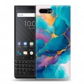 Дизайнерский пластиковый чехол для BlackBerry KEY2 Мрамор блестки