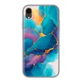 Дизайнерский силиконовый чехол для Iphone Xr Мрамор блестки